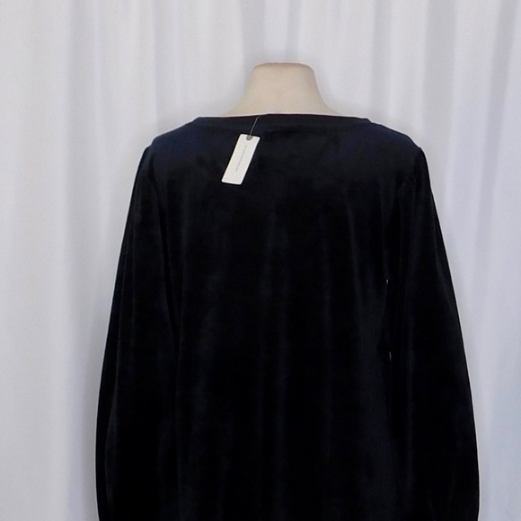 NWT!! Anthropologie DAILY PRACTICE Black Velvet Puff-Sleeve Dress Mini Medium - Picture 10 of 16